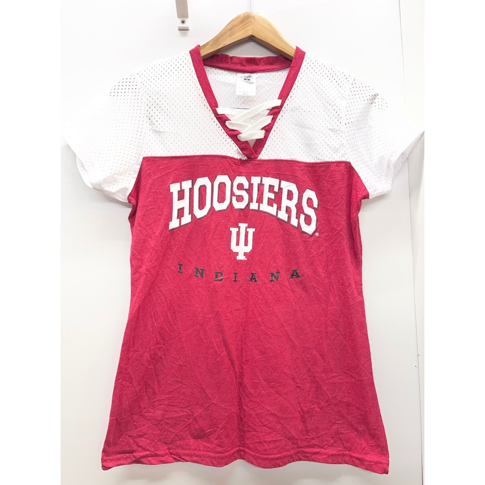 Pel Athletic Indiana University Hoosiers Lace Up Mesh Jersey Shirt Red White M